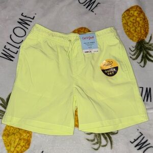 Cat & Jack Neon Yellow Quick-Dry Swim Trunks 8